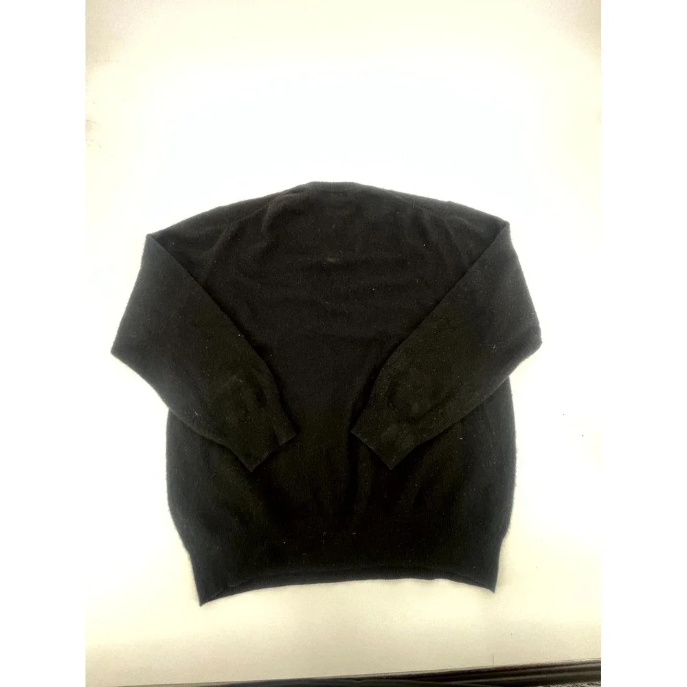 Alan Flusser‎ Sweater Mens Large Black Soft 100% Pure Cashmere Outerwear V-Neck